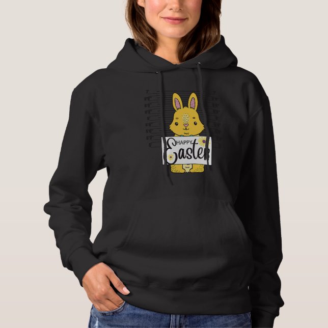 Happy Easter Bunny Mugshot Rabbit  Easter Day Cute Hoodie (Vorderseite)