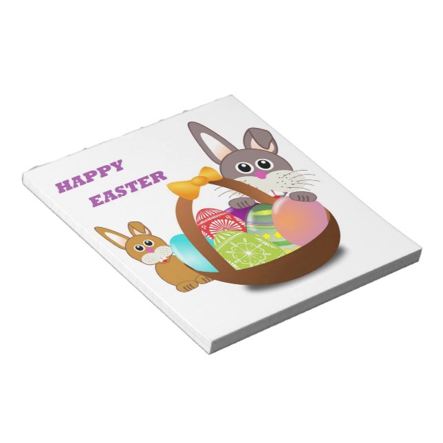 "HAPPY EASTER" BUNNY NOTIZBLOCK (angewinkelt)