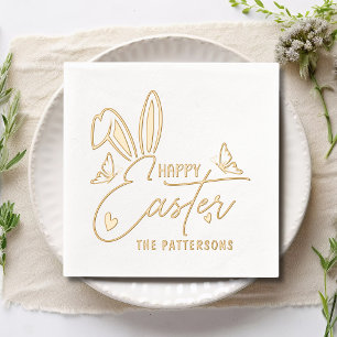 Happy Easter Bunny Oars Script Personalisierter Na Servietten Mit Folie