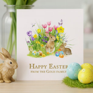 Happy Easter Bunny Personalisiert Flat Holiday Car Feiertagskarte