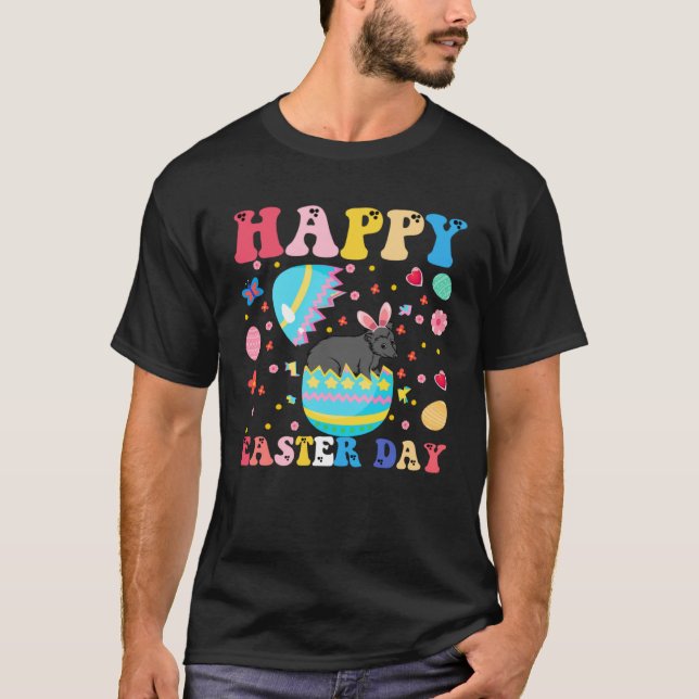 Happy Easter Bunny Possum  Easter Day Groovy T-Shirt (Vorderseite)