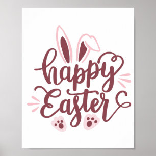 Happy Easter Bunny Poster - Niedlicher Frühlingsta