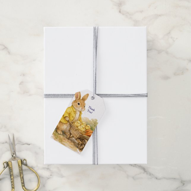 Happy Easter Bunny Rabbit Baby Shower Geschenkanhänger (Mit Garn)