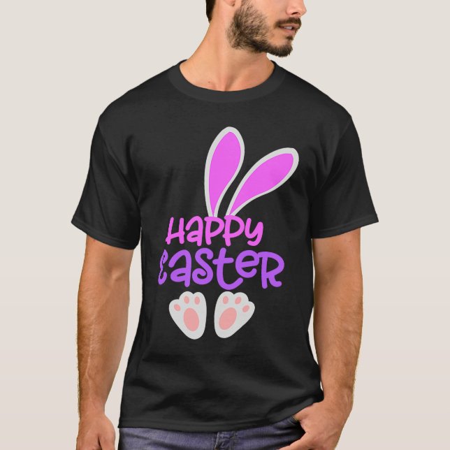Happy Easter Bunny Rabbit Egg Hunt Cute Ears Girls T-Shirt (Vorderseite)