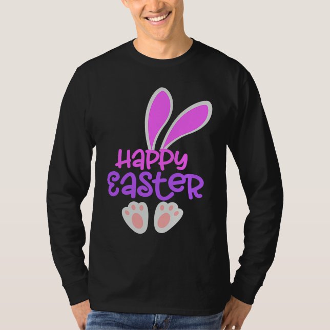 Happy Easter Bunny Rabbit Egg Hunt Cute Ears Girls T-Shirt (Vorderseite)