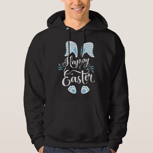 Happy Easter Bunny Rabbit Face Easter Day Men Boys Hoodie (Vorderseite)