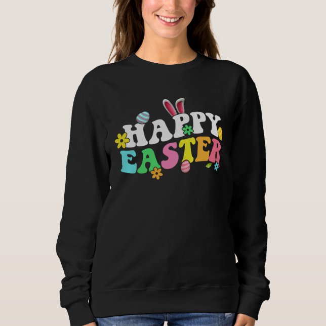 Happy Easter Bunny Rabbit Face  Easter Day Women G Sweatshirt (Vorderseite)