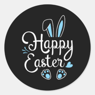 Happy Easter Bunny Rabbit Face Face Ostertag Männe Runder Aufkleber
