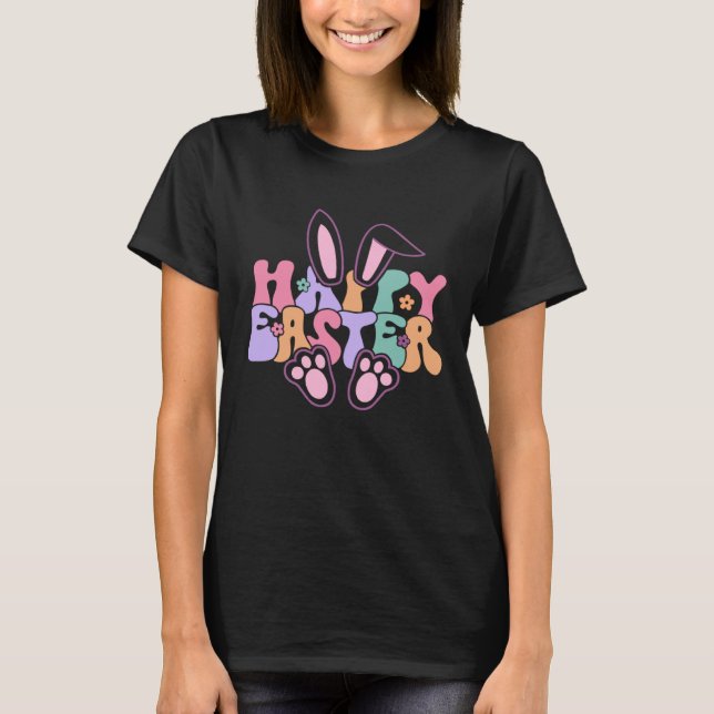 Happy Easter Bunny Rabbit Face Funny Easter Day Wo T-Shirt (Vorderseite)