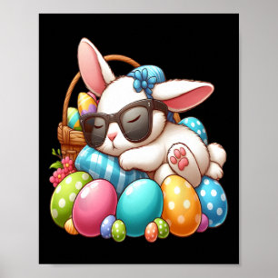Happy Easter Bunny Rabbit Face Funny Ostertag Wo Poster
