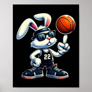 Happy Easter Bunny Sketll Kinder Jungen Sport Love Poster