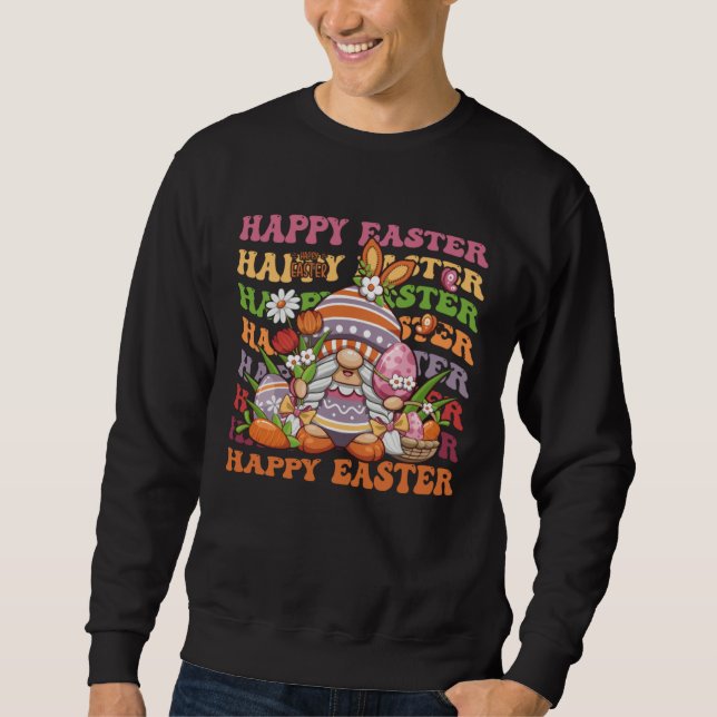 Happy Easter Bunny Spring Gnome  Easter Egg Huntin Sweatshirt (Vorderseite)