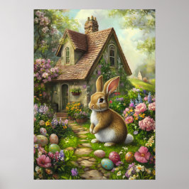 Happy Easter Bunny Wall Art Poster