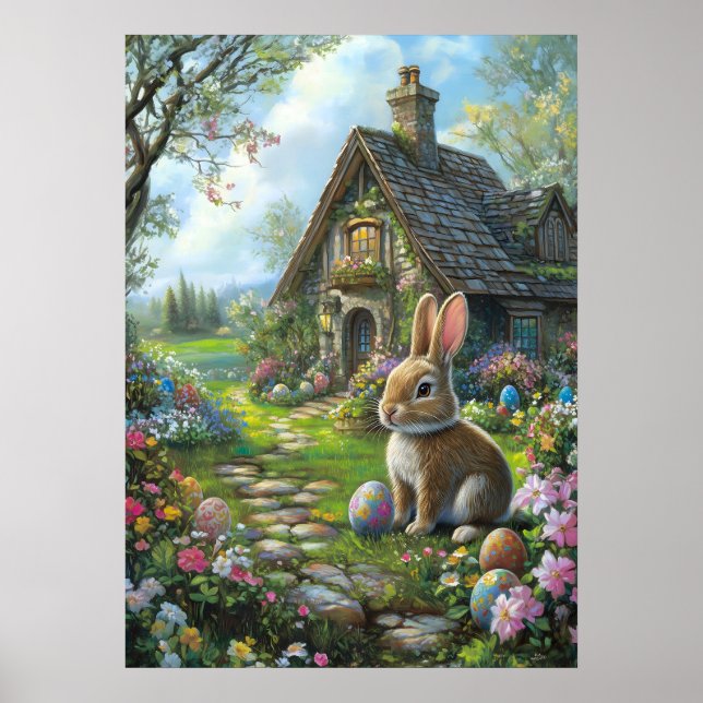 Happy Easter Bunny Wall Art Poster (Vorne)