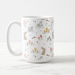 Happy Easter Bunny Wildblumen Niedlich Rabbit Urla Kaffeetasse