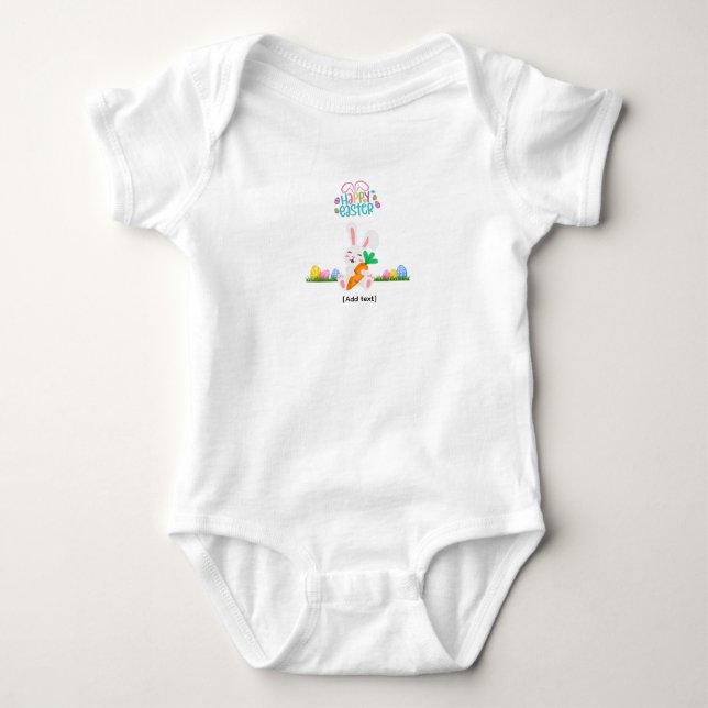 Happy Easter Bunny with Carrot - Colorful Baby Bod Strampler (Vorderseite)