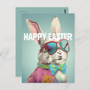 Happy Easter Bunny with Sunglasses Funny Postkarte