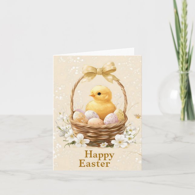 Happy Easter Chick Cards Feiertagskarte (Vorderseite)