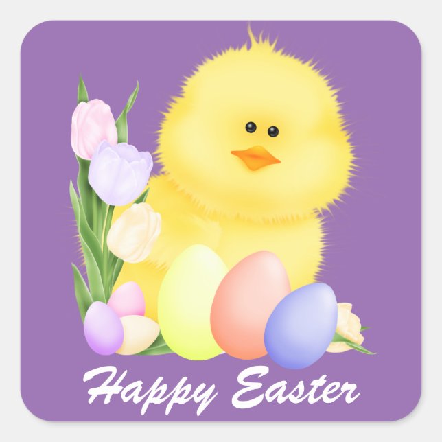 Happy Easter chick Holiday Aufkleber (Vorderseite)