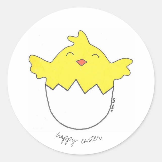 Happy Easter Chick Sticker (Vorderseite)