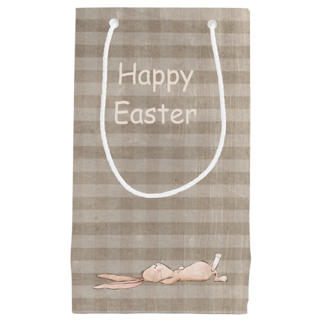 Happy Easter Chill Bunny Rabbit Gingham Kleine Geschenktüte (Vorderseite)