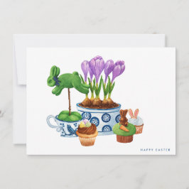 Happy Easter Chinoiserie & Bunny Cupcakes Feiertagskarte