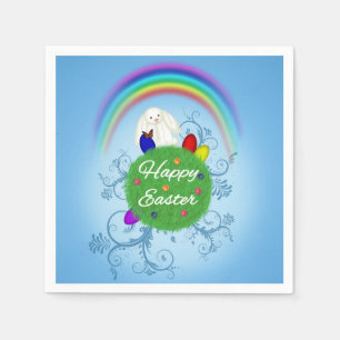 Happy Easter Colorful Planet Serviette