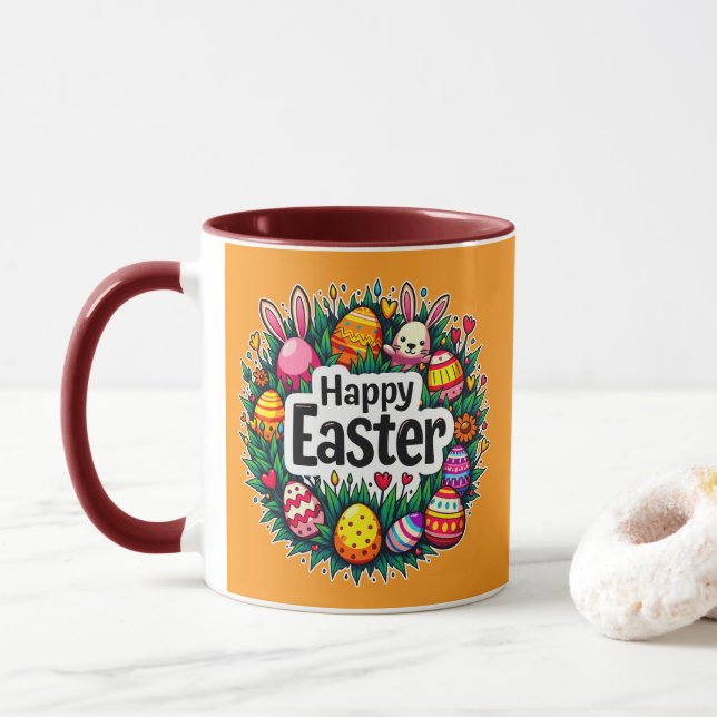 Happy Easter – Colorful Spring Design - caneca Tasse (Mit Donut)