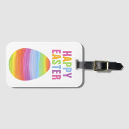 Happy Easter Colorful Striped Easter Egg Gepäckanhänger
