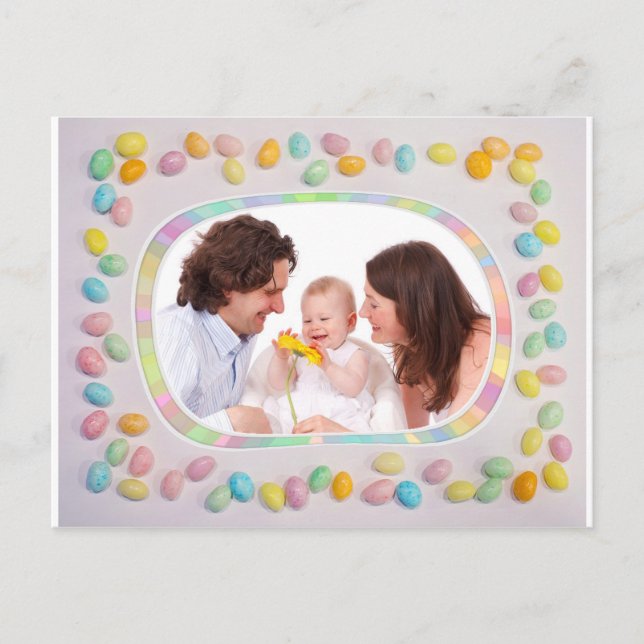 Happy Easter Custom Family Foto Postkarte (Vorderseite)