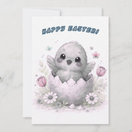 Happy Easter Cute Baby Chick Hatching Egg Spring Feiertagskarte