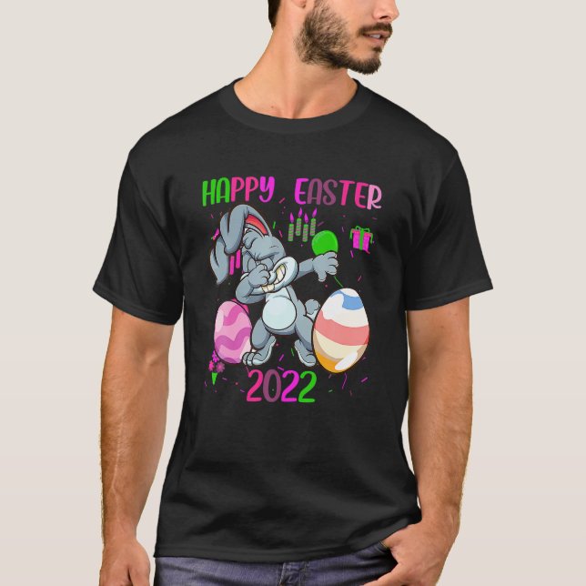Happy-Easter Day 2022 Funny Dabbing Easter Bunny C T-Shirt (Vorderseite)