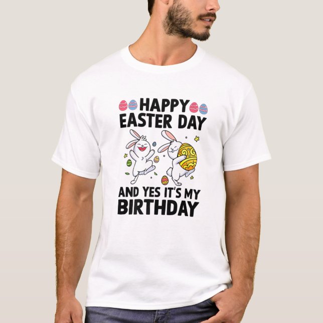 Happy Easter Day and Yes It's My Birthday Kids Boy T-Shirt (Vorderseite)