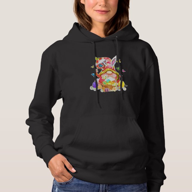 Happy Easter Day Bunny Gnome Ostereier Jagen an Hoodie (Vorderseite)