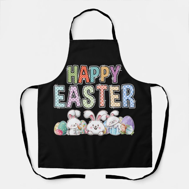Happy Easter Day Cute Bunny With Eggs Easter Schürze (Vorderseite)