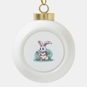 Happy Easter Day Egg Bunny Funny Gamer Boys Kinder Keramik Kugel-Ornament