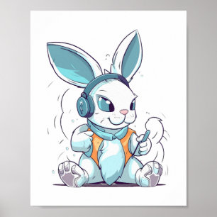 Happy Easter Day Egg Bunny Funny Gamer Boys Kinder Poster