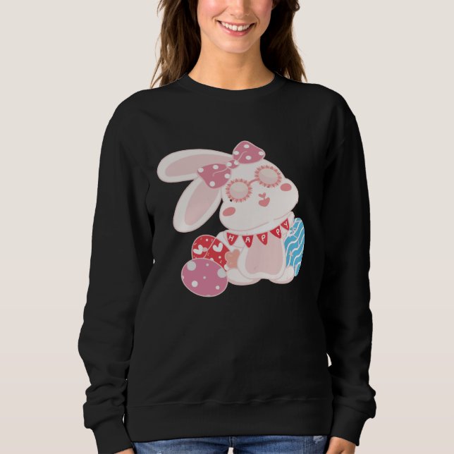 Happy Easter Day Retro Groovy Cute Bunny Rabbit Bu Sweatshirt (Vorderseite)