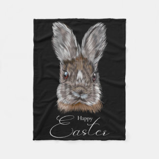 Happy Easter Day With My Bunny Face Realistic Grap Fleecedecke