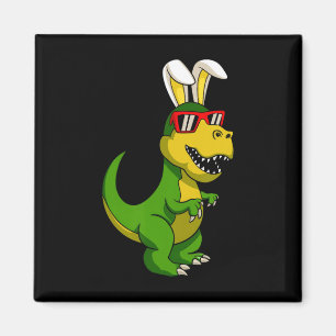 Happy Easter Dinosaur Bunny Oars Osterjunge Kinder Magnet