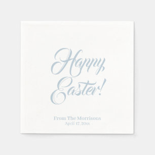 Happy Easter dusty Blue benutzerdefinierte Skript Serviette