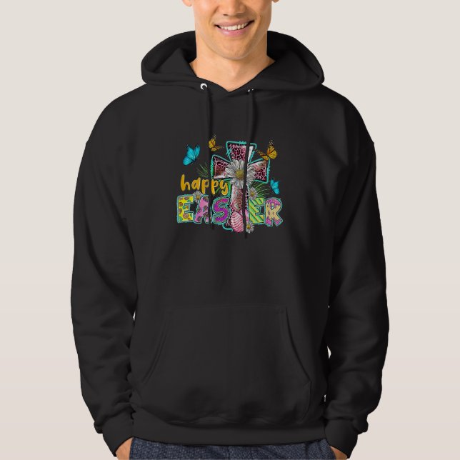 Happy Easter Egg Christian Leopard Jesus Cross But Hoodie (Vorderseite)