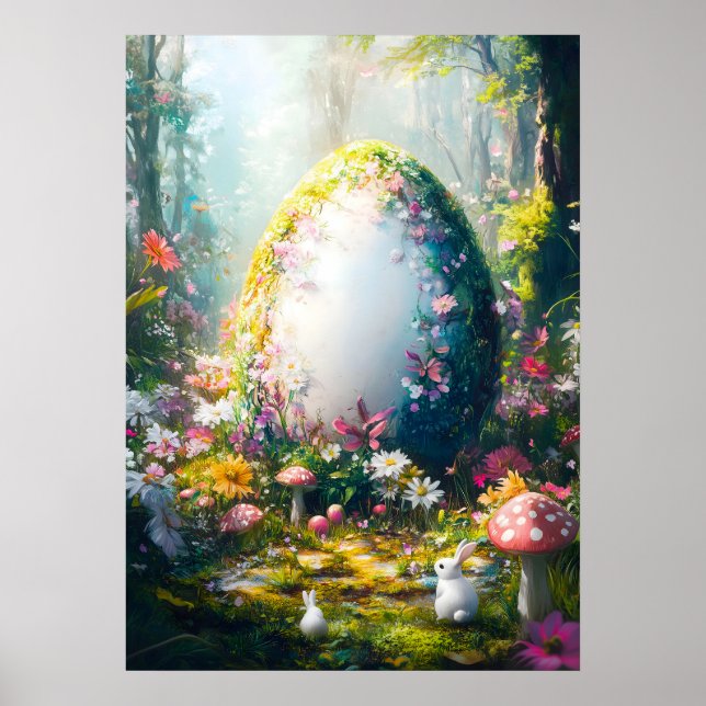 Happy Easter Egg Forest Fantasy Poster (Vorne)