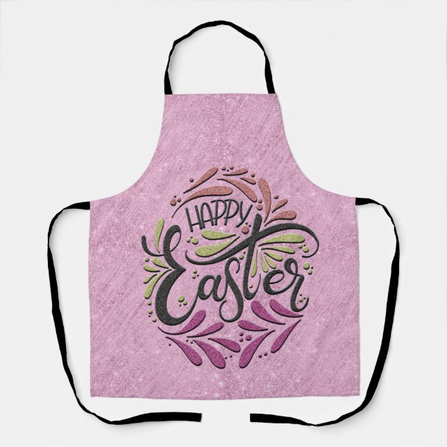 Happy Easter Egg Glittery Lilac Backen Schürze (Vorderseite)