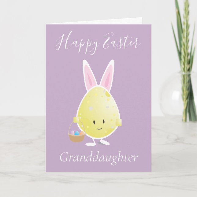 Happy Easter Egg Grandtochter Lila Feiertagskarte (Vorderseite)