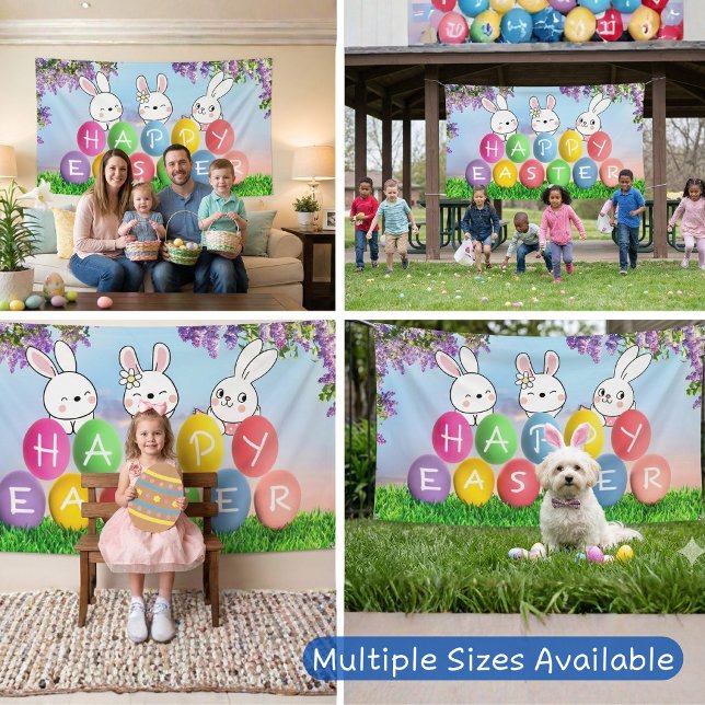 Happy Easter Egg Hunt Ostern Bunny Easter Party Banner (Von Creator hochgeladen)
