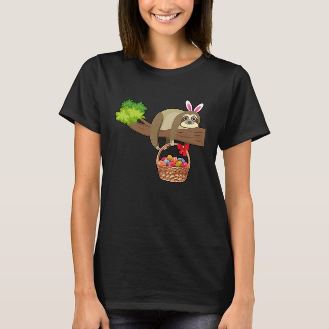 Happy Easter Egg Hunt With Sloth T-Shirt (Vorderseite)