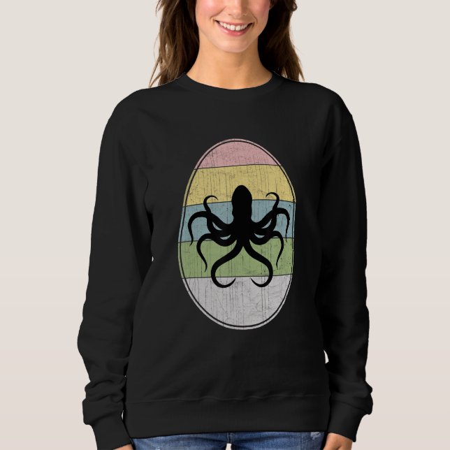 Happy Easter Egg Octopus Graphic Funny Ostertag Sweatshirt (Vorderseite)