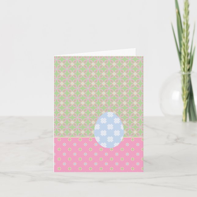 HAPPY EASTER Egg Pastel Spring Pattern Urlaub Karte (Vorderseite)