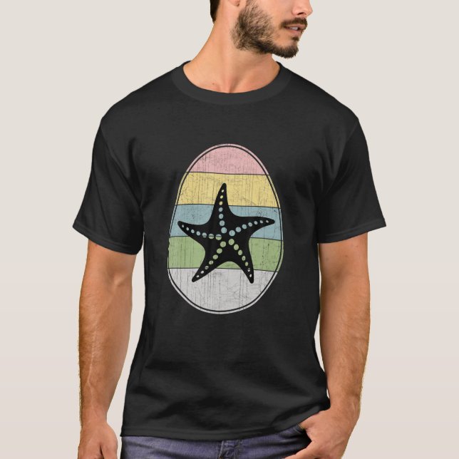 Happy Easter Egg Starfish Grafischer Funny Funny O T-Shirt (Vorderseite)